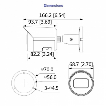 4МП уличная IPвидеокамера Dahua IPC-HFW2431S-S-S2 PoE WDR mSD  3.6mm (84°)