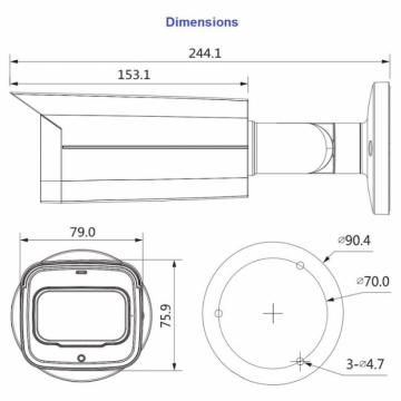 5МП уличная IP-видеокамера Dahua IPC- HFW3541T-ZAS WizSense IR60m mSD audio alarm 2.7-13.5mm