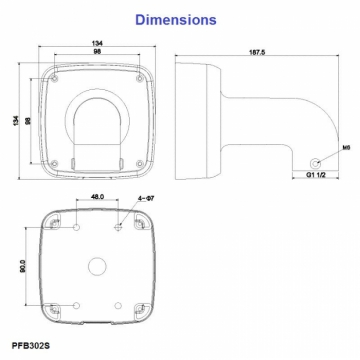 Dahua kaamera seinakinnitus / ühendusbox PFB302S