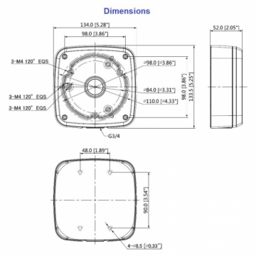 Настенное крепление PFB210W для купольной камеры Dahua