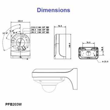 Настенное крепление PFB210W для купольной камеры Dahua