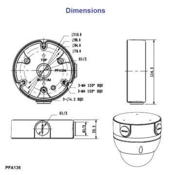 Dahua kaamerate paigaldusalus / ühendusbox PFA136