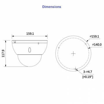 4MP IP-kuppelkaamera Dahua IPC-HDBW5442E-ZE ePoE WDR(140) IVS-AI IR40m mSD I/O audio m-s2.7-12mm