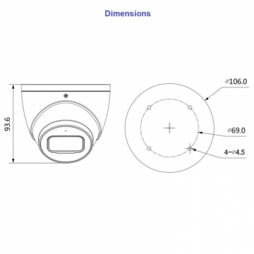 Dahua IPC-HDW5541TM-ASE 5MP IP kerakaamera • ePoE WizMind IR50m mSD mikrofon 2.8mm(102°)