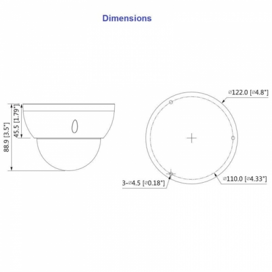 Dahua IPC-HDBW2431R-ZS-S2 4MP IP kuppelkaamera IR40m mSD m-suum 2.7-13.5mm