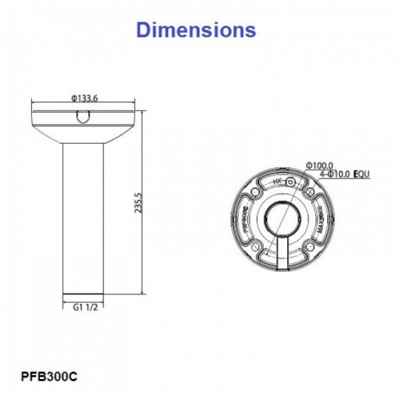 Dahua kuppelkaamerate laekinnitus PFB300C