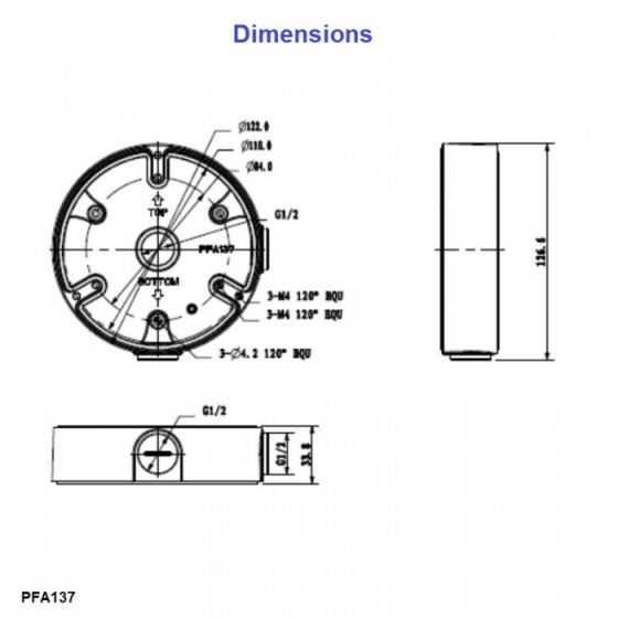 Настенное крепление PFB203W для некоторых сферических и купольных камер Dahua