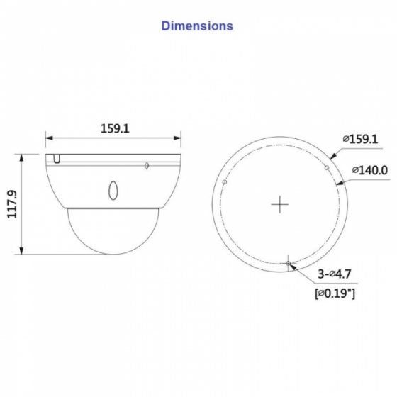 4MP IP-kuppelkaamera Dahua IPC-HDBW5442E-ZE ePoE WDR(140) IVS-AI IR40m mSD I/O audio m-s2.7-12mm