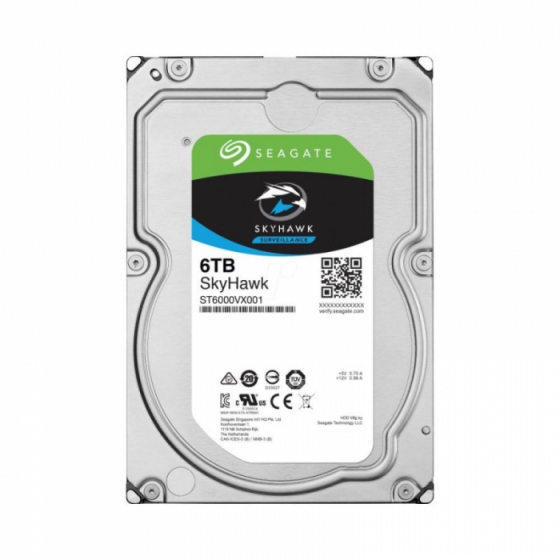 6TB Seagate SkyHawk ST6000VX001 videovalve kõvaketas • SATA 6GB/s 180MB/s 64MB 3,5" 5.5W