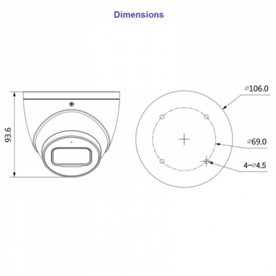 Dahua IPC-HDW5541TM-ASE 5MP IP kerakaamera • ePoE WizMind IR50m mSD mikrofon 2.8mm(102°)