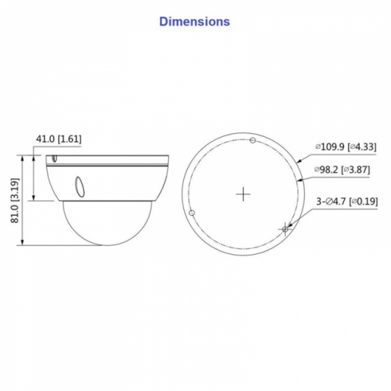 Dahua IPC-HDBW2431E-S-S2 4MP IP kuppelkaamera • IR30m mSD 2.8mm (102°)